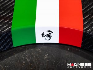 FIAT 500 Parcel Shelf - Carbon Fiber - Italian Racing Stripe w/ Black Scorpion  